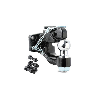 Pintle Hook Mounts: 1.75"-2.31" Balls, 2k-12k LBS, Black/Chrome for Camping/Cargo/Engineering