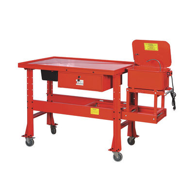 YD43-002 Combo Cleaning Table: 48"×23" Top, 3.5Gal Washer, 4" Casters for Auto/Agri/Construction