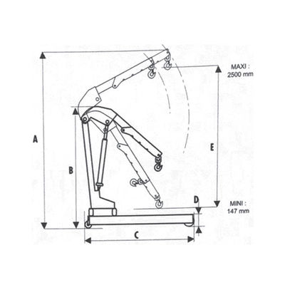 360° Truck Mount Crane (1000LBS)，Auto Shop, 4 Lifting Gears + Hydraulic Pump