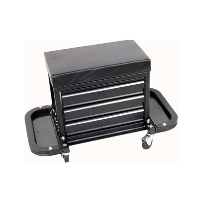 Mechanic Seat: 350LBS Load, 3 Drawers, 2 Magnetic Trays, 4 Casters for Vehicle/Equipment Repair