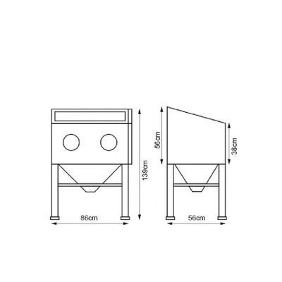 YD45-004 220L Vertical Sandblaster: 40-125 PSI, Enclosed, for Small Shops/DIY